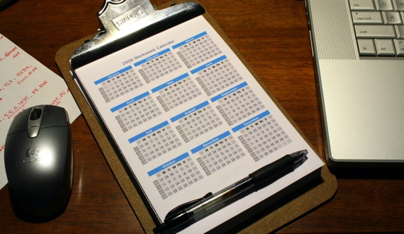 2008 WorkWeek Calendar